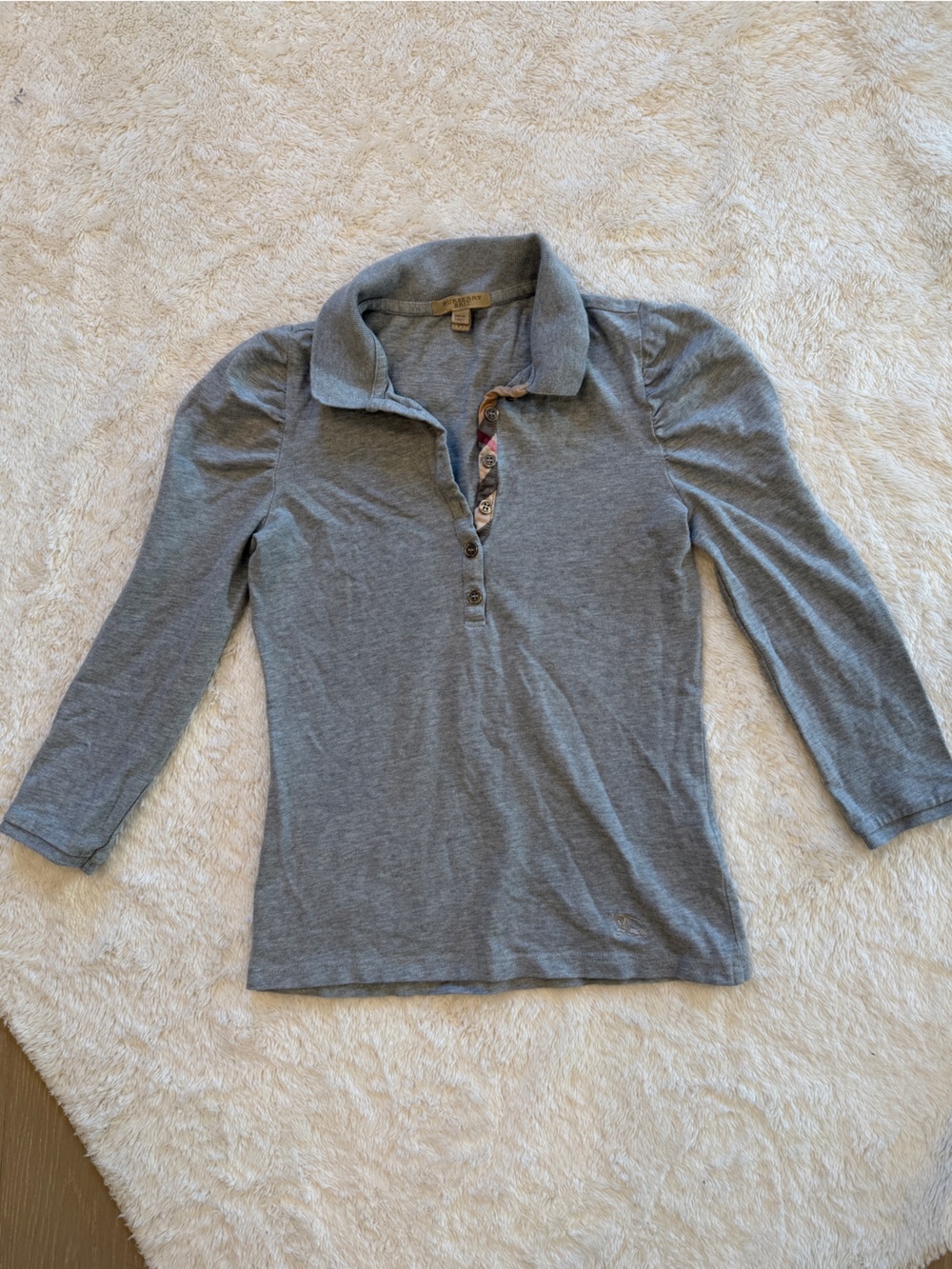 Burberry Gray Collared Top